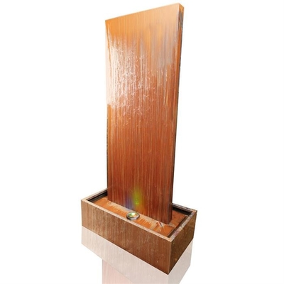 LED Işıklı 120cm Dikey Corten Çelik Su Özellikli Duvar