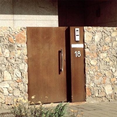Villa Bahçe Corten Çelik Gizlilik Ekranı Kolu Kilitli Ana Kapı
