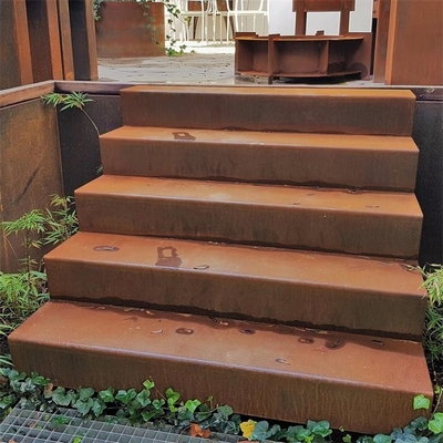 Önceden yıpranmış Corten Çelik Bahçe Basamakları Merdivenler 1000 mm ila 3000 mm genişlik