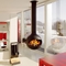 Fransız Villa Asılı Gerçek Ateş Çeliği Özel Şekilli Odun Şöminesi