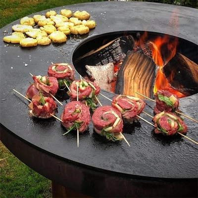 Özel Kamp Corten Çelik Barbekü Izgara 600-1000mm Bahçe Ateş Çukuru Kasesi