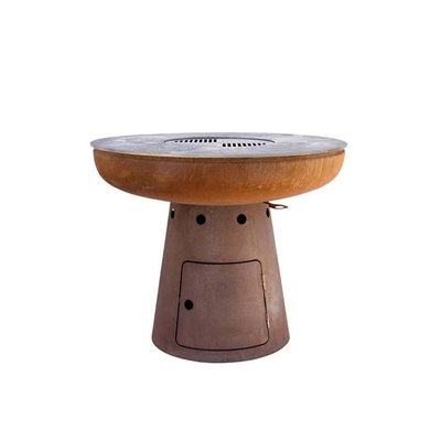 Özel Kamp Corten Çelik Barbekü Izgara 600-1000mm Bahçe Ateş Çukuru Kasesi