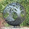 Hayat Ağacı Elips Corten Çelik Küre Ateş Çukuru 900mm Dış Mekan Dekorasyonu