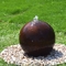 60-80cm çap Corten Çelik Küre Su Özelliği Bahçe Çeşmesi Top Şekilli