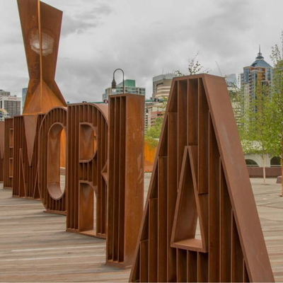 Metal Harf Corten Çelik Soyut Heykel