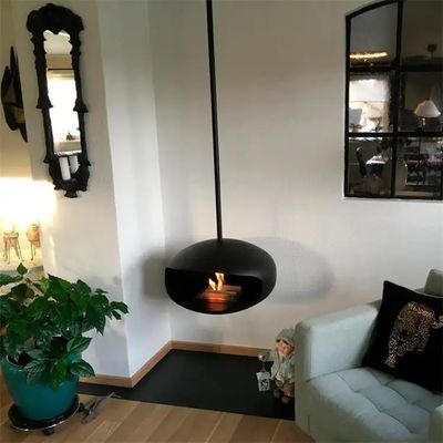 600mm Modern Siyah Çatıya Monte Koza Asma Asma Biyoetanol Şömine